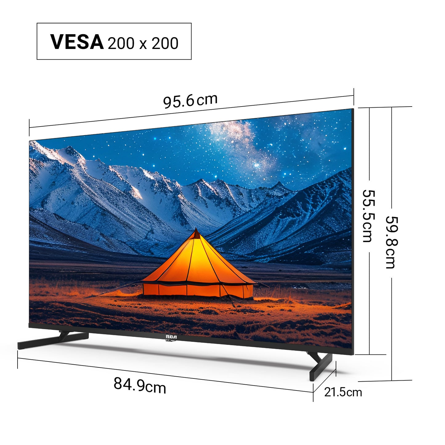RCA Android Smart TV - QLED 4K Ultra HD - 43 inch/109 cm - Voice Controle & Streaming apps - HDMI x3, USB x2, CI+ - Tripple Tuner DVB-T/T2/S/S2/C - Frameless Design - Geassembleerd in Eindhoven - RAQ43UN1