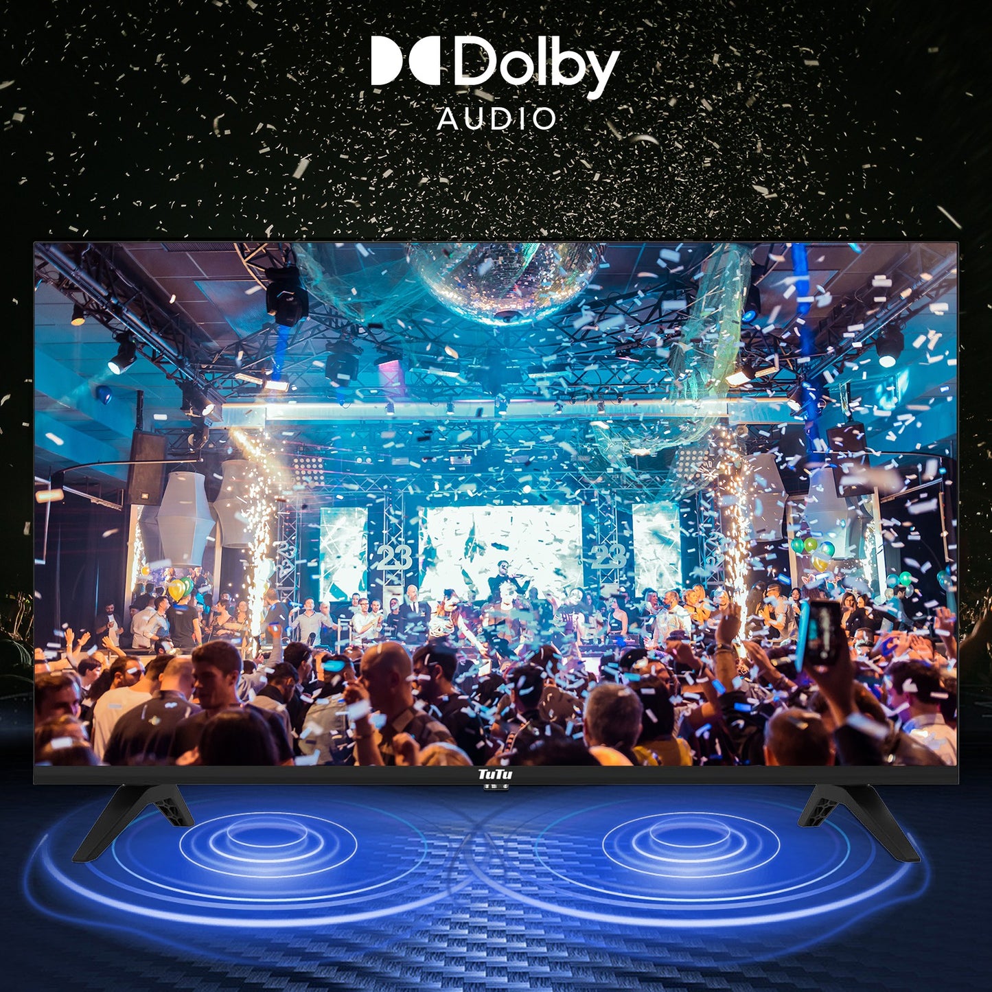 TuTu Standaard TV - LED Full HD - 42 inch/108 cm - Frameles Design - Tripple Tuner DVB-T/T2/S/S2/C - HDMI x2, USB x1, CI+ - Geassembleerd in Eindhoven - TUB42FD1N