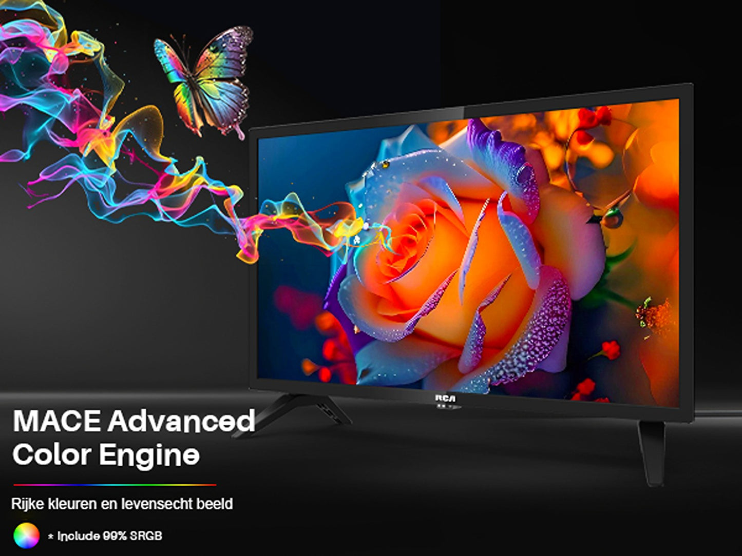 RCA Standaard TV - LED Full HD - 40 inch/102 cm - Frameless Design - Tripple Tuner DVB-T/T2/S/S2/C - HDMI x3, USB x2, CI+ - Hotel Mode - Geassembleerd in Eindhoven - NRB40FQ1