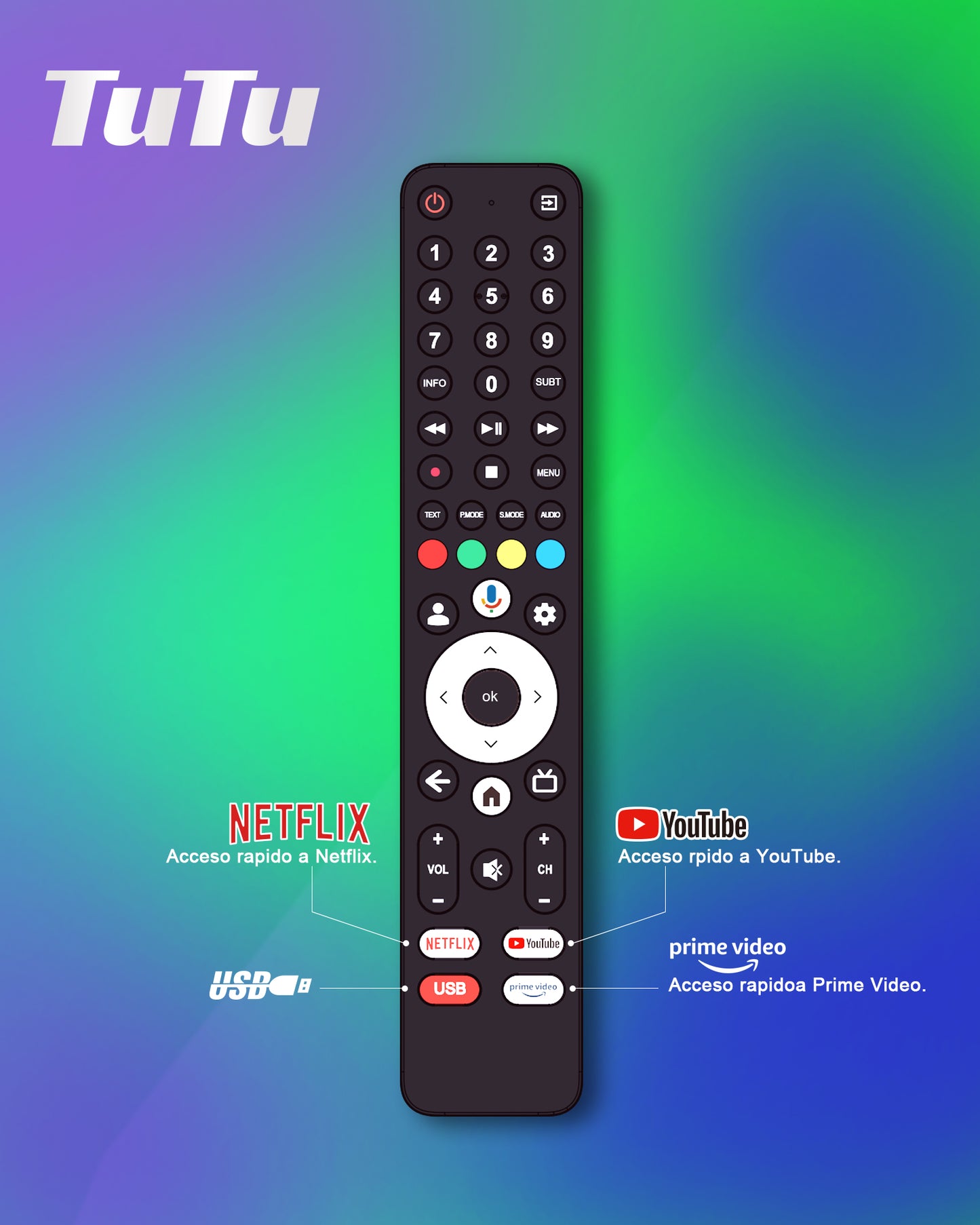 TuTu Google Smart TV - LED HD - 32 Inch/82 cm - Frameless Design - Tripple Tuner DVB-T/T2/S/S2/C - HDMI x3, USB x2, CI+ - Voice Controle & Streaming apps - Geassembleerd in Eindhoven - TUG32HQ1