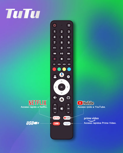 TuTu Google Smart TV - LED HD - 32 Inch/82 cm - Frameless Design - Tripple Tuner DVB-T/T2/S/S2/C - HDMI x3, USB x2, CI+ - Voice Controle & Streaming apps - Geassembleerd in Eindhoven - TUG32HQ1