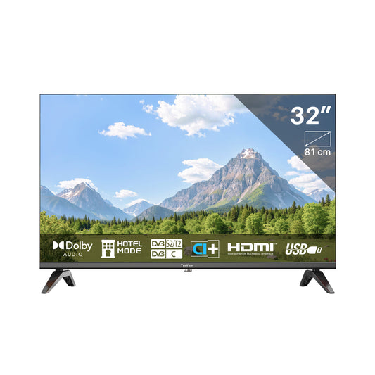 TeeView 32 inch HD LED TV | 3x HDMI | 2x USB | Ingebouwde USB Mediaspeler | Frameless Design | In Eindhoven geassembleerd | TV32QHA-EU