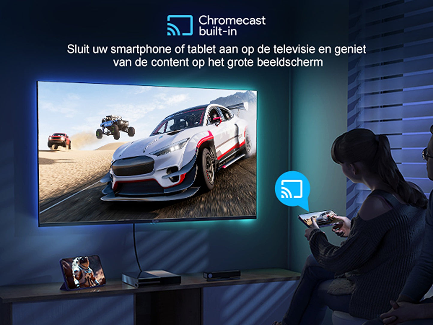 RCA Google Smart TV - LED HD - 32 inch/82 cm - Frameless Design - Enkelvoudige standaard - Tripple Tuner DVB-T/T2/S/S2/C - HDMI x3, USB x2, CI+ - Voice Controle & Streaming apps - Geassembleerd in Eindhoven - SRG32HQ1C