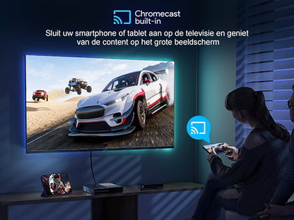 RCA Google Smart TV - LED HD - 32 inch/82 cm - Frameless Design - Enkelvoudige standaard - Tripple Tuner DVB-T/T2/S/S2/C - HDMI x3, USB x2, CI+ - Voice Controle & Streaming apps - Geassembleerd in Eindhoven - SRG32HQ1C