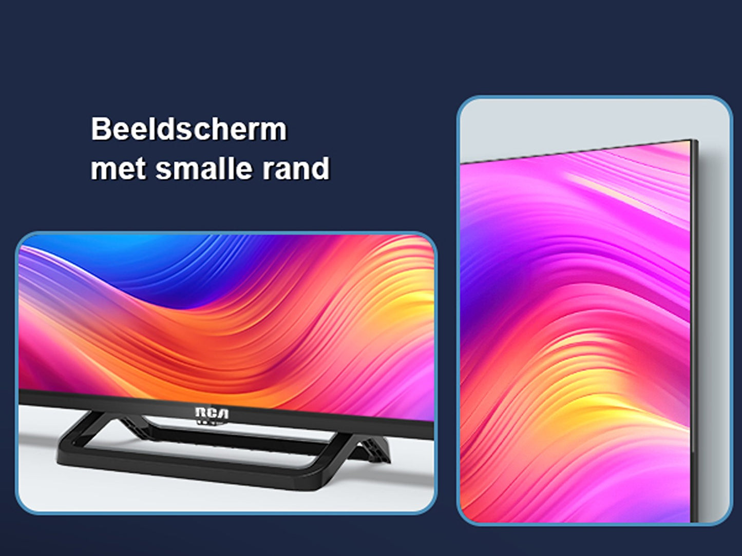 RCA Google Smart TV - LED HD - 32 inch/82 cm - Frameless Design - Enkelvoudige standaard - Tripple Tuner DVB-T/T2/S/S2/C - HDMI x3, USB x2, CI+ - Voice Controle & Streaming apps - Geassembleerd in Eindhoven - SRG32HQ1C