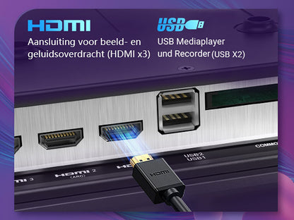 TuTu Vidaa TV - LED HD - 32 inch/82 cm - Frameless Design - Tripple Tuner DVB-T/T2/S/S2/C - HDMI x3, USB x2, CI+ - Streaming apps - In Eindhoven geassembleerd -	TUV32HQ1B