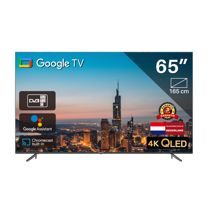 Google Smart TV | TeeView TV 65 inch QLED | 4K Ultra HD | Frameless Design | in Eindhoven geassembleerd | TV65QQG-EU