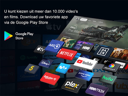 RCA Google Smart TV - LED HD - 32 inch/82 cm - Frameless Design - Enkelvoudige standaard - Tripple Tuner DVB-T/T2/S/S2/C - HDMI x3, USB x2, CI+ - Voice Controle & Streaming apps - Geassembleerd in Eindhoven - SRG32HQ1C