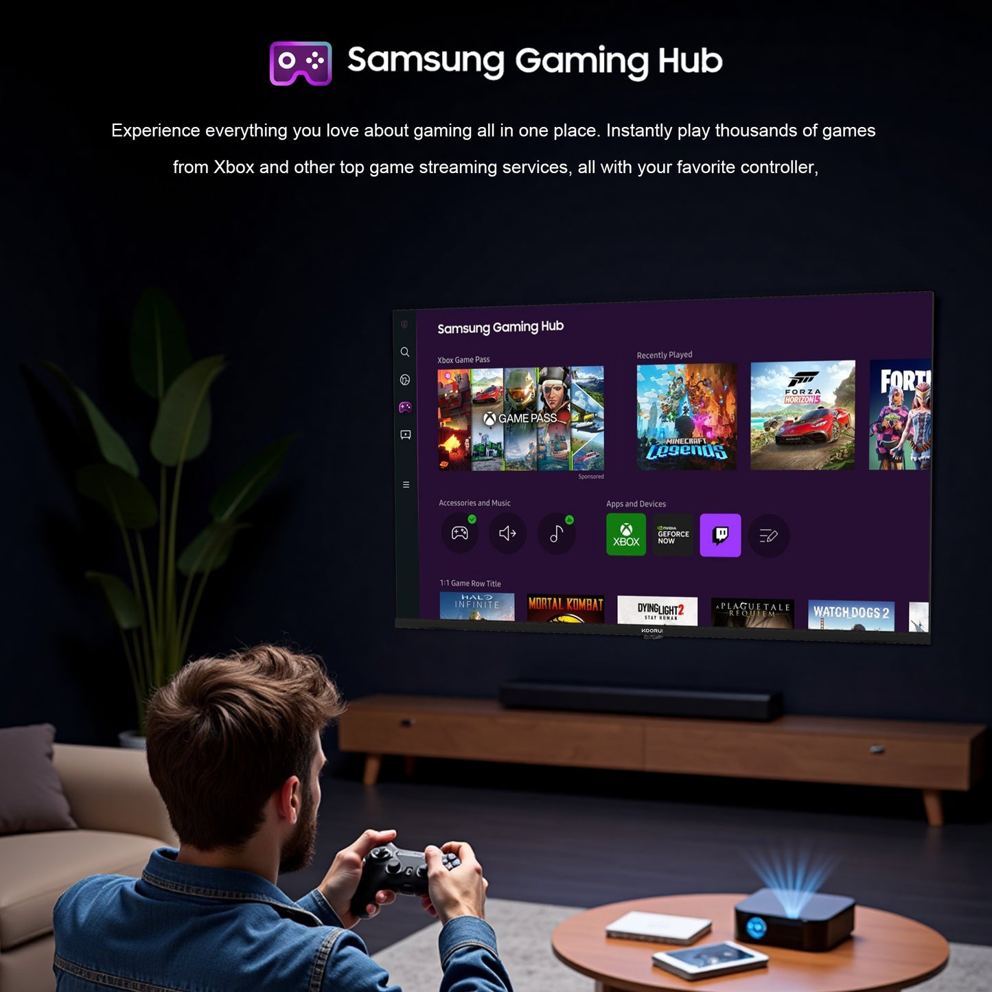 Koorui Smart TV - Tizen TV by Samsung - QLED Full HD - 32 inch/81 cm - Streaming apps - AirPlay - Hotelmodus - HDMI x3, USB x2, CI+ - Tripple Tuner DVB-T/T2/S/S2/C - Frameless Design - Geassembleerd in Eindhoven - K32Q1FFQ-T8