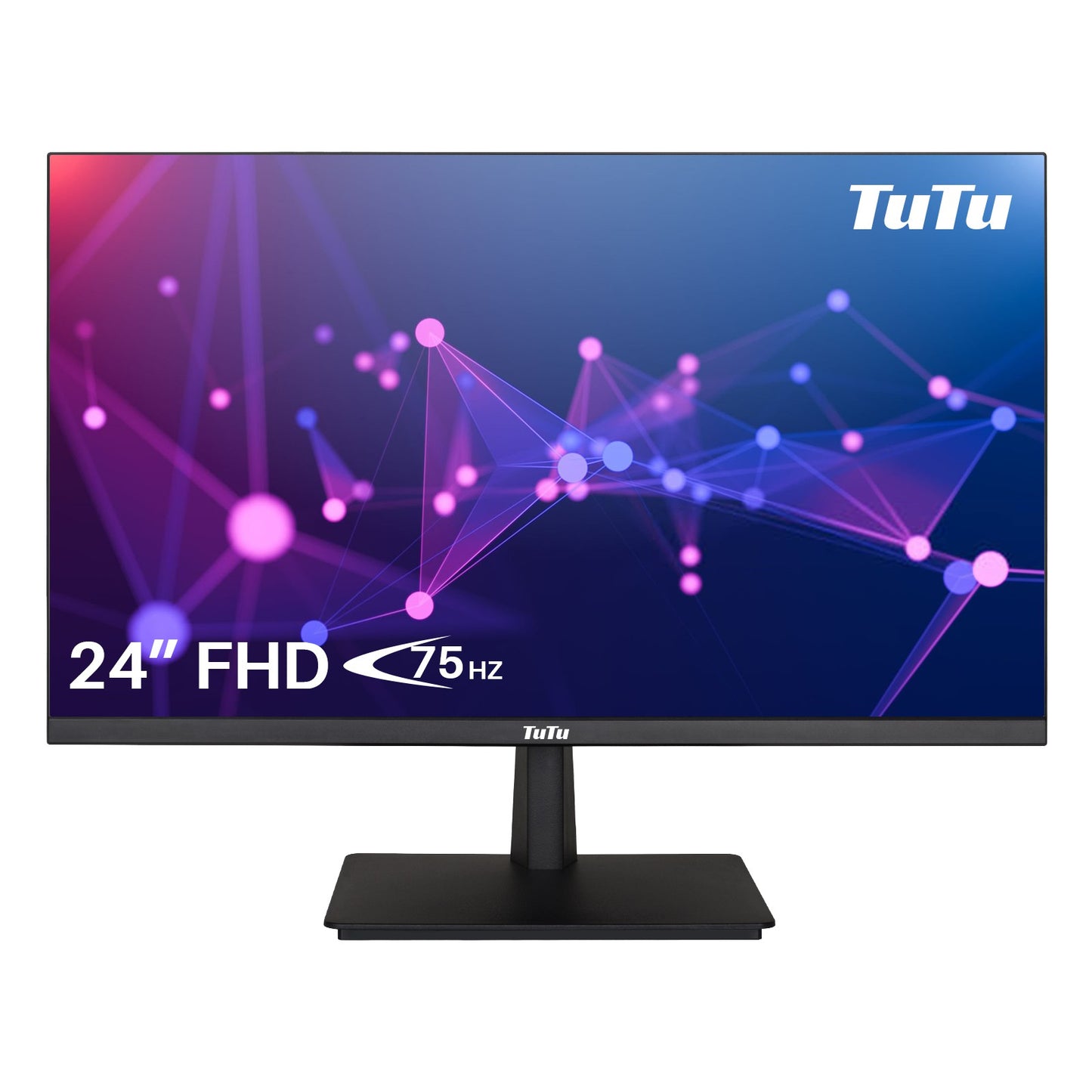TuTu 24S1 24 inch frameless LED Monitor 75Hz HDMI,VGA,Audio out inclusief HDMI kabel