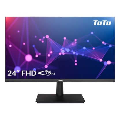 TuTu 24S1 24 inch frameless LED Monitor 75Hz HDMI,VGA,Audio out inclusief HDMI kabel