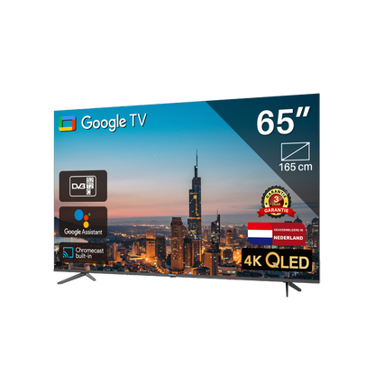 Google Smart TV | TeeView TV 65 inch QLED | 4K Ultra HD | Frameless Design | in Eindhoven geassembleerd | TV65QQG-EU