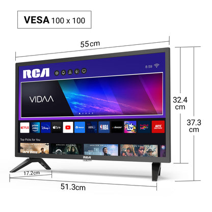 RCA HD VIDAA Smart TV | 24 Inch/60 cm | Trippel Tuner (DVB-T/T2/C/S/S2) | CI/Ci+ | Hotel Modus | VRS24HF1