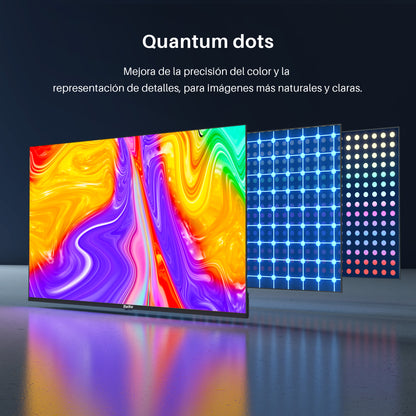 TuTu Android Smart TV - QLED 4K Ultra HD - 50 inch/127 cm - Frameless Design - Tripple Tuner DVB-T/T2/S/S2/C - HDMI x3, USB x2, CI+ - Voice Controle & Streaming apps - Geassembleerd in Eindhoven - TUQ50UN1