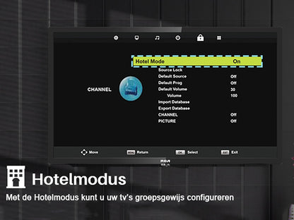 RCA Standaard TV - LED Full HD - 40 inch/102 cm - Frameless Design - Tripple Tuner DVB-T/T2/S/S2/C - HDMI x3, USB x2, CI+ - Hotel Mode - Geassembleerd in Eindhoven - NRB40FQ1