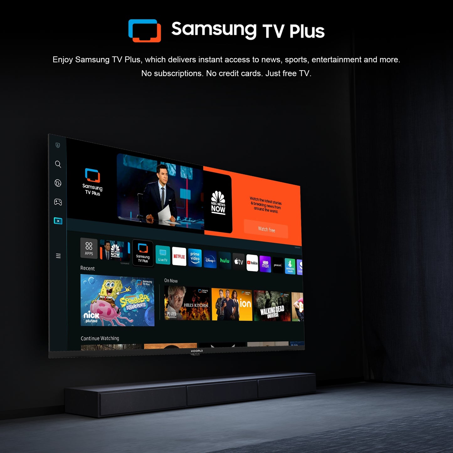Koorui Smart TV - Tizen TV by Samsung - QLED Full HD - 32 inch/81 cm - Streaming apps - AirPlay - Hotelmodus - HDMI x3, USB x2, CI+ - Tripple Tuner DVB-T/T2/S/S2/C - Frameless Design - Geassembleerd in Eindhoven - K32Q1FFQ-T8