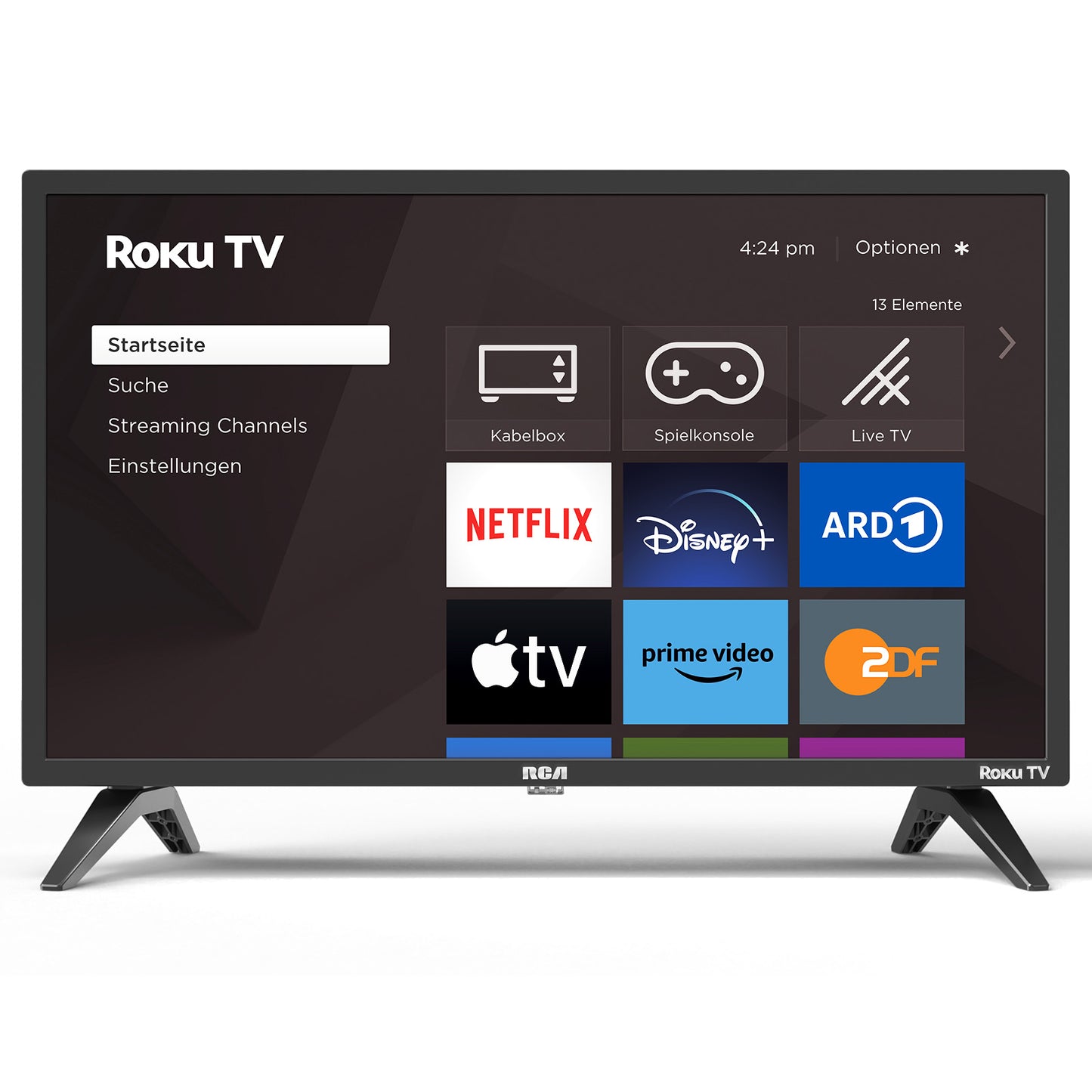 RCA Roku Smart TV - LED HD - 24 inch/61 cm - Frameless Design - Tripple Tuner DVB-T/T2/S/S2/C - HDMI x3, USB x2, CI+ - Streaming apps - RK24HF1