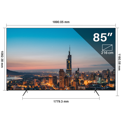 Google Smart TV | TeeView 85 inch QLED | 4K Ultra HD | 3xHDMI 2x USB | Ci+ | Triple Tuner DVB-T/T2/S/S2/C | Frameless Design | in Eindhoven geassembleerd | TV85QQG-EU