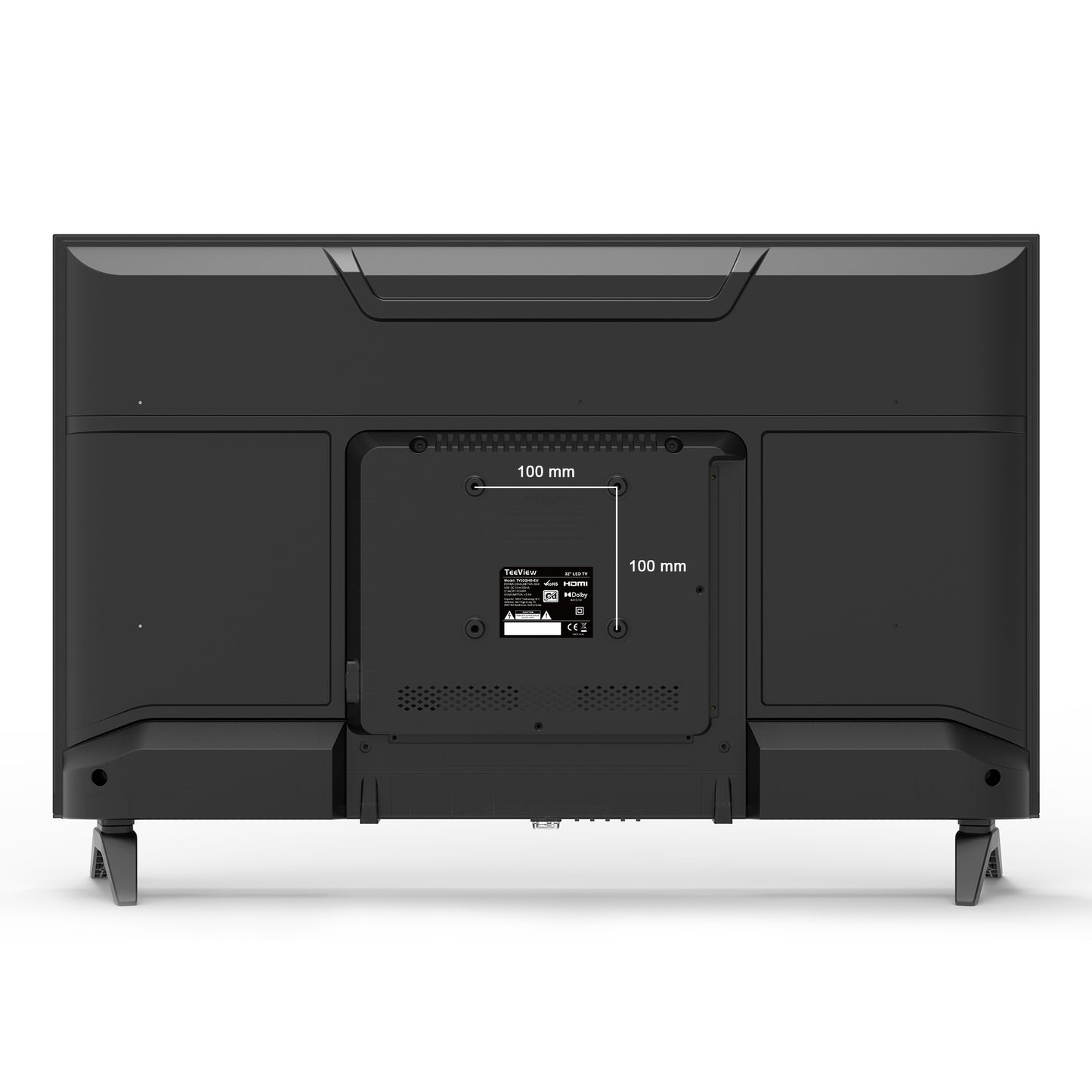 TeeView 32 inch HD LED TV | 3x HDMI | 2x USB | Ingebouwde USB Mediaspeler | Frameless Design | In Eindhoven geassembleerd | TV32QHA-EU