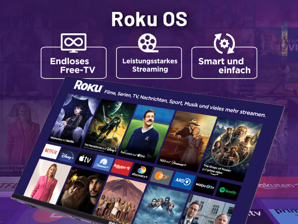 RCA  Roku Smart TV - LED UHD 4K - 43 inch/110 cm - Frameless Design - Tripple Tuner DVB-T/T2/S/S2/C - HDMI x3, USB x2, CI+ - Geassembleerd in Eindhoven - RK43UN1