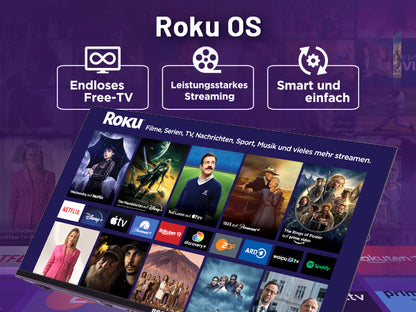 RCA  Roku Smart TV - LED UHD 4K - 43 inch/110 cm - Frameless Design - Tripple Tuner DVB-T/T2/S/S2/C - HDMI x3, USB x2, CI+ - Geassembleerd in Eindhoven - RK43UN1