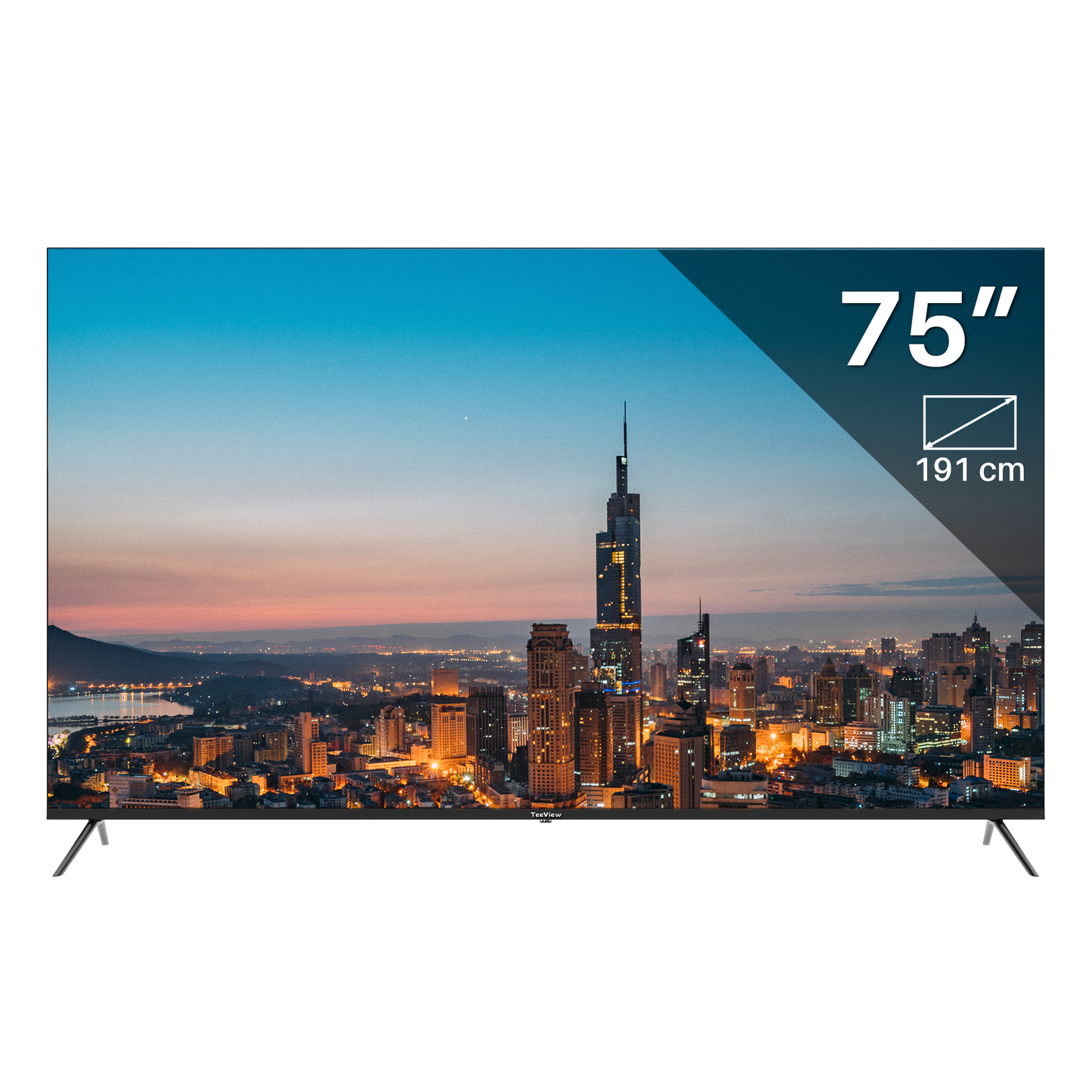 TeeView Google Smart TV - QLED 4K - 75 inch/191 cm - Frameless Design - Tripple Tuner DVB-T/T2/S/S2/C - HDMI x3, USB x2, CI+ - Voice Controle	& Streaming apps - In Eindhoven geassembleerd - TV75QQG-EU