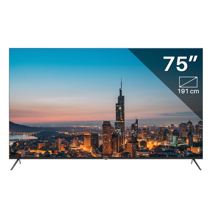 TeeView Google Smart TV - QLED 4K - 75 inch/191 cm - Frameless Design - Tripple Tuner DVB-T/T2/S/S2/C - HDMI x3, USB x2, CI+ - Voice Controle	& Streaming apps - In Eindhoven geassembleerd - TV75QQG-EU