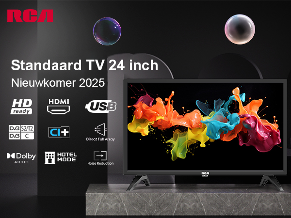 RCA HD LED TV | 32 Inch/81 cm | Frameless | Triple Tuner (DVB-T/T2-C/CI+-S/S2) | HDMI | CI+ | USB Media Player | Hotelmodus | Dolby Audio | In Eindhoven geassembleerd | NRB32HQ1