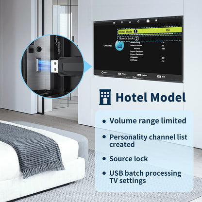 TuTu Standaard TV - LED HD - 32 inch/82 cm - Frameless Design - Enkelvoudige standaard - Tripple Tuner DVB-T/T2/S/S2/C - HDMI x3, USB x2, CI+ -	 In Eindhoven geassembleerd - TUB32HN1NC