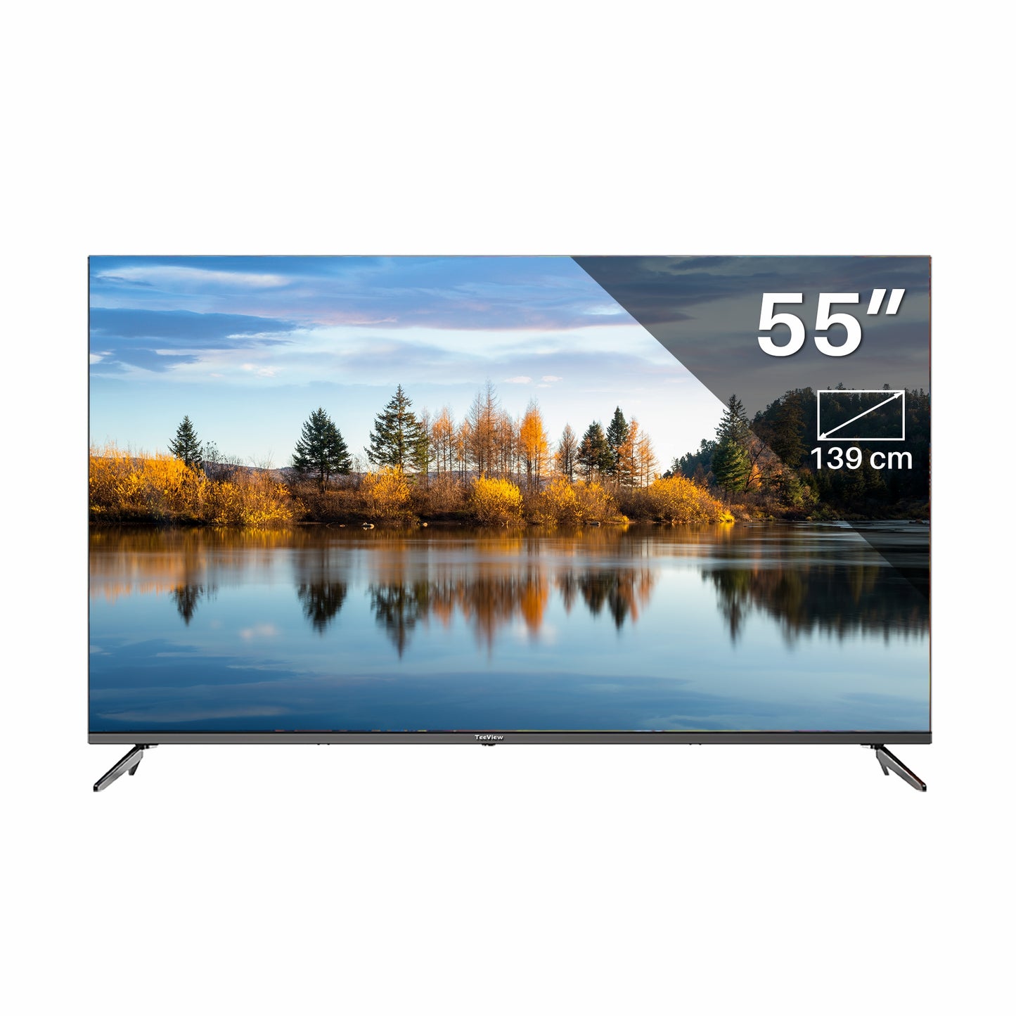 TeeView Google Smart TV - LED Ultra HD 4K – 55 inch/140 cm - Frameless Design - Tripple Tuner DVB-T/T2/S/S2/C - HDMI x3, USB x2, CI+ - Voice Controle & Streaming apps - Geassembleerd in Eindhoven - TV55QUG-EU