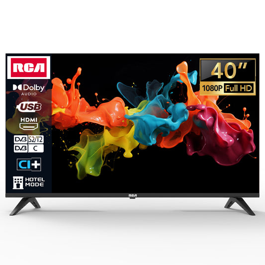 RCA Standaard TV - LED Full HD - 40 inch/102 cm - Frameless Design - Tripple Tuner DVB-T/T2/S/S2/C - HDMI x3, USB x2, CI+ - Hotel Mode - Geassembleerd in Eindhoven - NRB40FQ1