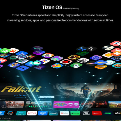 Koorui Smart TV - Tizen TV by Samsung - QLED Full HD - 32 inch/81 cm - Streaming apps - AirPlay - Hotelmodus - HDMI x3, USB x2, CI+ - Tripple Tuner DVB-T/T2/S/S2/C - Frameless Design - Geassembleerd in Eindhoven - K32Q1FFQ-T8