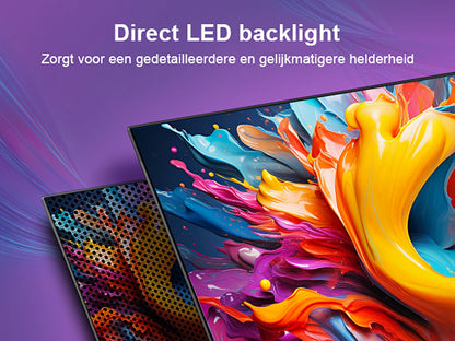 TuTu Vidaa TV - LED HD - 32 inch/82 cm - Frameless Design - Tripple Tuner DVB-T/T2/S/S2/C - HDMI x3, USB x2, CI+ - Streaming apps - In Eindhoven geassembleerd -	TUV32HQ1B