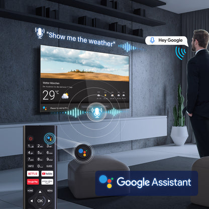 RCA Android Smart TV - QLED 4K Ultra HD - 43 inch/109 cm - Voice Controle & Streaming apps - HDMI x3, USB x2, CI+ - Tripple Tuner DVB-T/T2/S/S2/C - Frameless Design - Geassembleerd in Eindhoven - RAQ43UN1