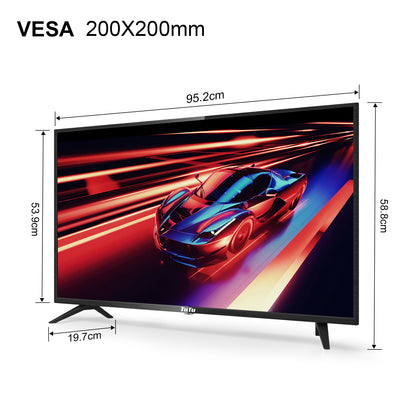 TuTu Android Smart TV - LED Full HD - 42 inch/108 cm - Frameless Design - Tripple Tuner DVB-T/T2/S/S2/C - HDMI x2, USB x2, CI+ - Voice Controle & Streaming apps - Geassembleerd in Eindhoven - TUS42FD1A