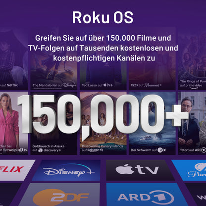 RCA  Roku Smart TV - LED UHD 4K - 43 inch/110 cm - Frameless Design - Tripple Tuner DVB-T/T2/S/S2/C - HDMI x3, USB x2, CI+ - Geassembleerd in Eindhoven - RK43UN1
