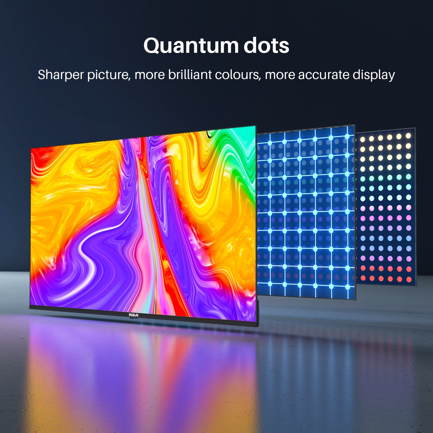 RCA Android Smart TV - QLED 4K Ultra HD - 43 inch/109 cm - Voice Controle & Streaming apps - HDMI x3, USB x2, CI+ - Tripple Tuner DVB-T/T2/S/S2/C - Frameless Design - Geassembleerd in Eindhoven - RAQ43UN1