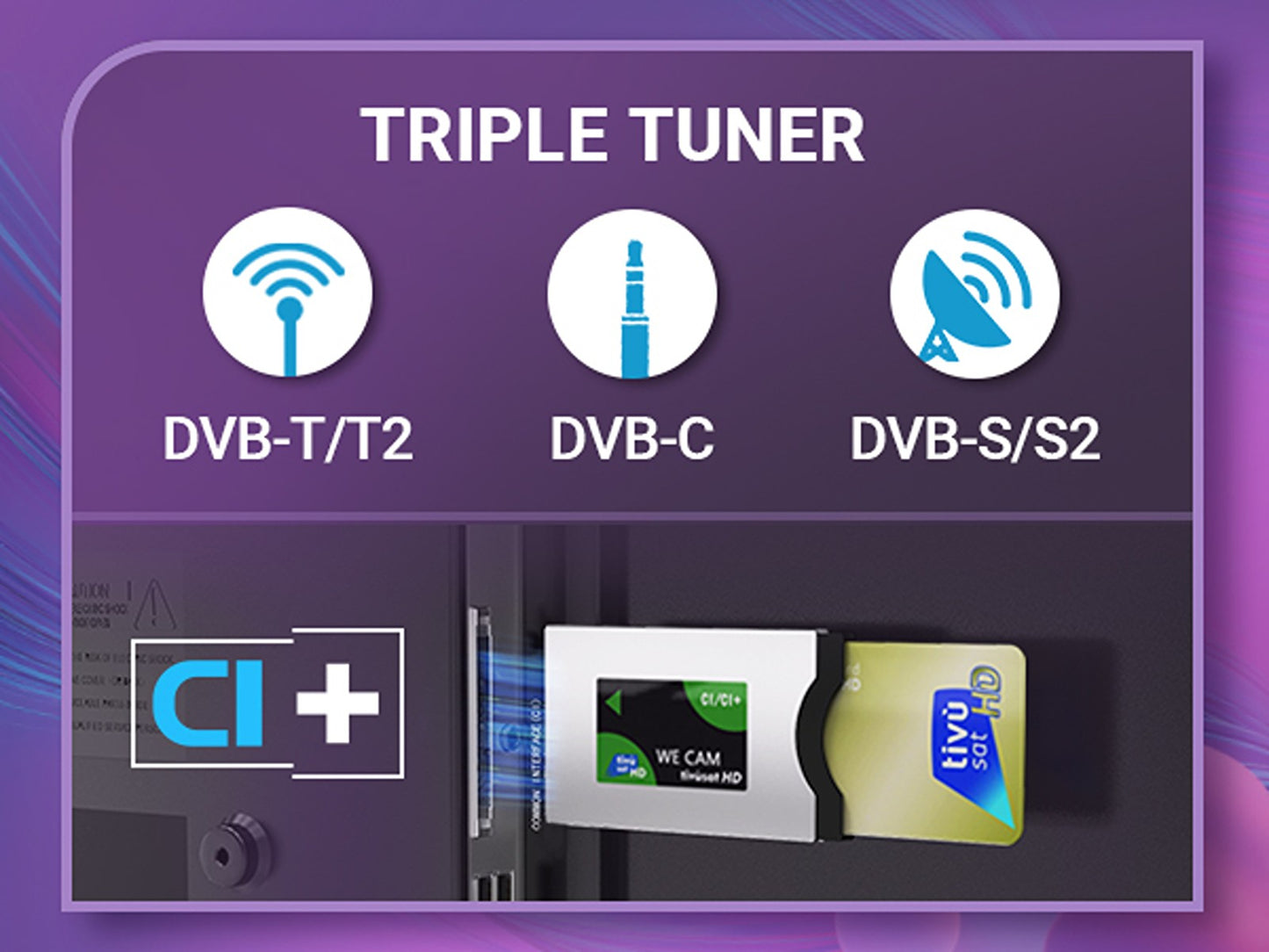 TuTu Vidaa TV - LED HD - 32 inch/82 cm - Frameless Design - Tripple Tuner DVB-T/T2/S/S2/C - HDMI x3, USB x2, CI+ - Streaming apps - In Eindhoven geassembleerd -	TUV32HQ1B