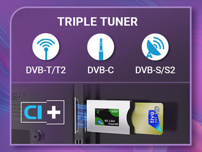 TuTu Vidaa TV - LED HD - 32 inch/82 cm - Frameless Design - Tripple Tuner DVB-T/T2/S/S2/C - HDMI x3, USB x2, CI+ - Streaming apps - In Eindhoven geassembleerd -	TUV32HQ1B