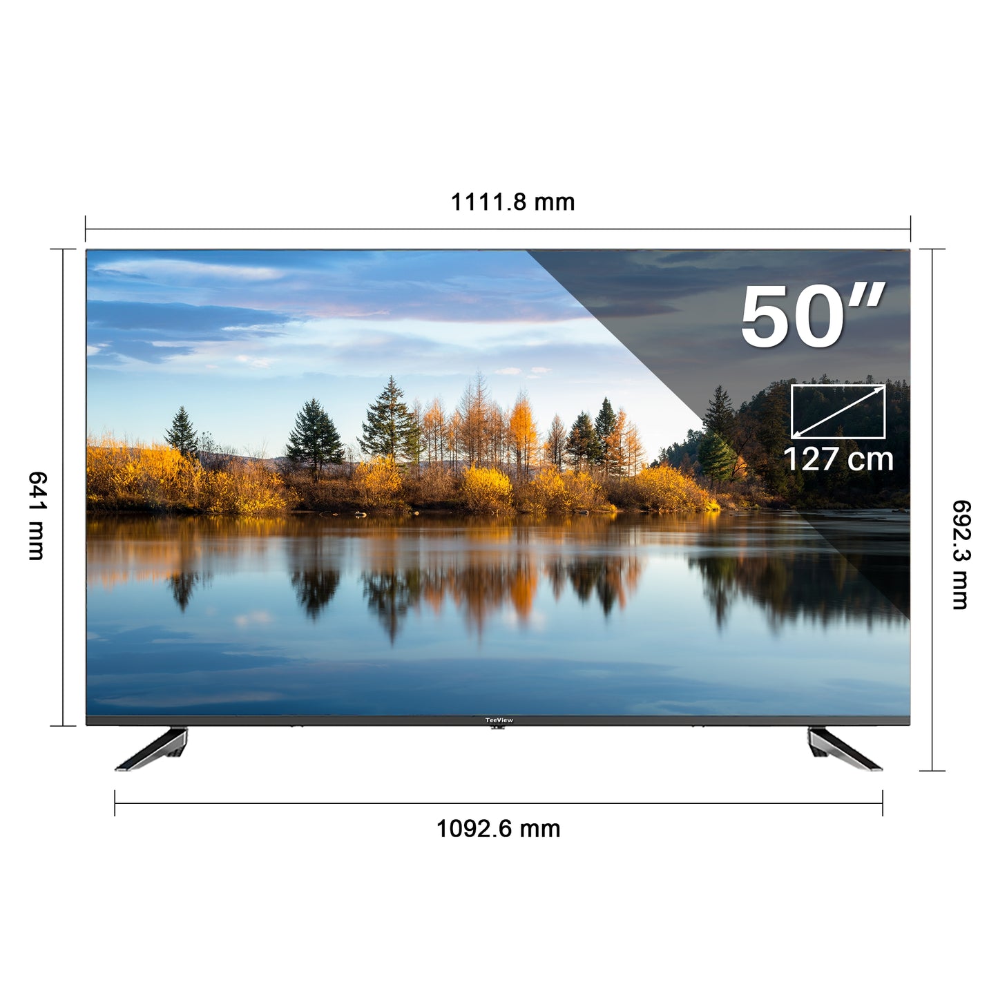 Google Smart TV | TeeView 50 inch 4K UHD Google TV | Frameless Design | Smart TV | 3xHDMI 2x USB | Ci+ | Triple Tuner DVB-T/T2/S/S2/C | Dolby Digital | HDR10 | in Eindhoven geassembleerd | TeeView TV50QUG-EU