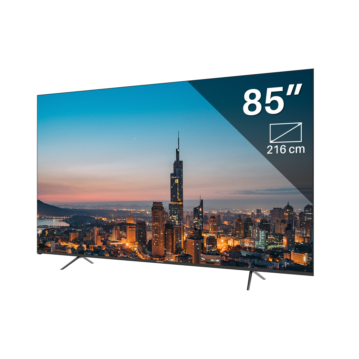Google Smart TV | TeeView 85 inch QLED | 4K Ultra HD | 3xHDMI 2x USB | Ci+ | Triple Tuner DVB-T/T2/S/S2/C | Frameless Design | in Eindhoven geassembleerd | TV85QQG-EU