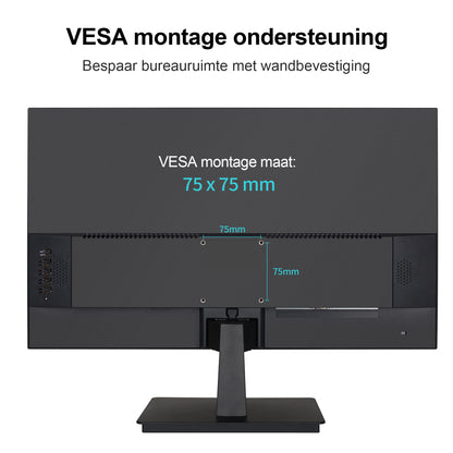 TuTu Standaard Monitor -  Full HD 75Hz LED - 22 inch/56 cm - HDMI, VGA, Audio Out - Inclusief HDMI kabel - F2145M (TU215M1)