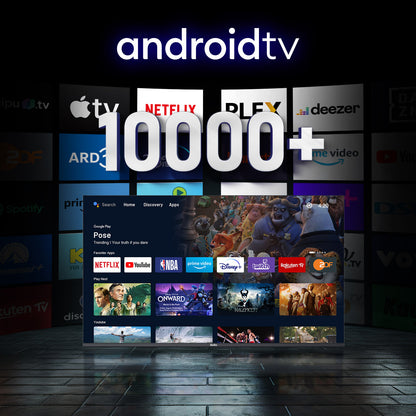 TuTu  Android Smart TV - LED 4K UHD - 43 inch/110 cm - Frameless Design - Tripple Tuner DVB-T/T2/S/S2/C - HDMI x3, USB x2, CI+ - Voice Controle & Streaming apps - Geassembleerd in Eindhoven - TUS43UQ1A