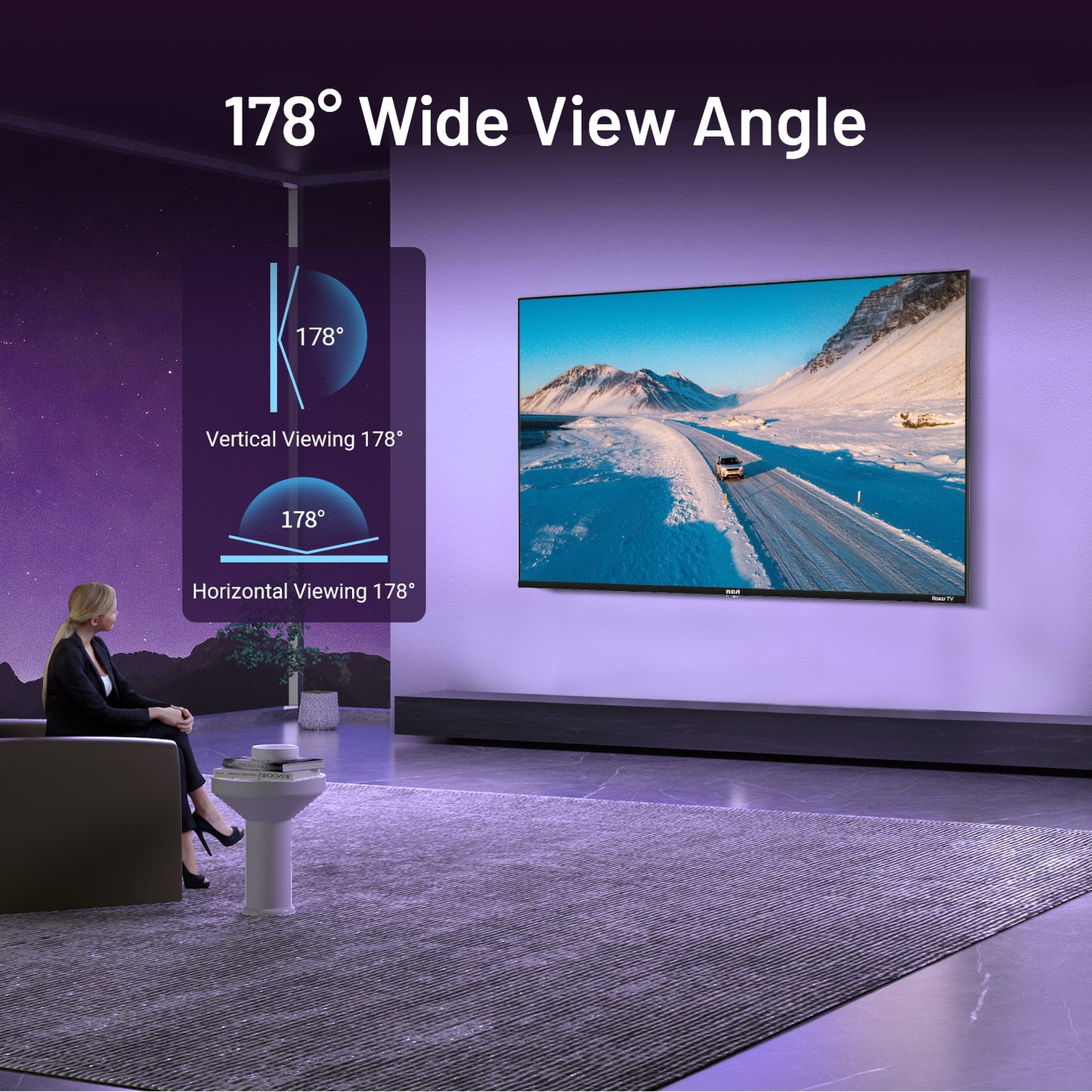 RCA  Roku Smart TV - LED UHD 4K - 43 inch/110 cm - Frameless Design - Tripple Tuner DVB-T/T2/S/S2/C - HDMI x3, USB x2, CI+ - Geassembleerd in Eindhoven - RK43UN1