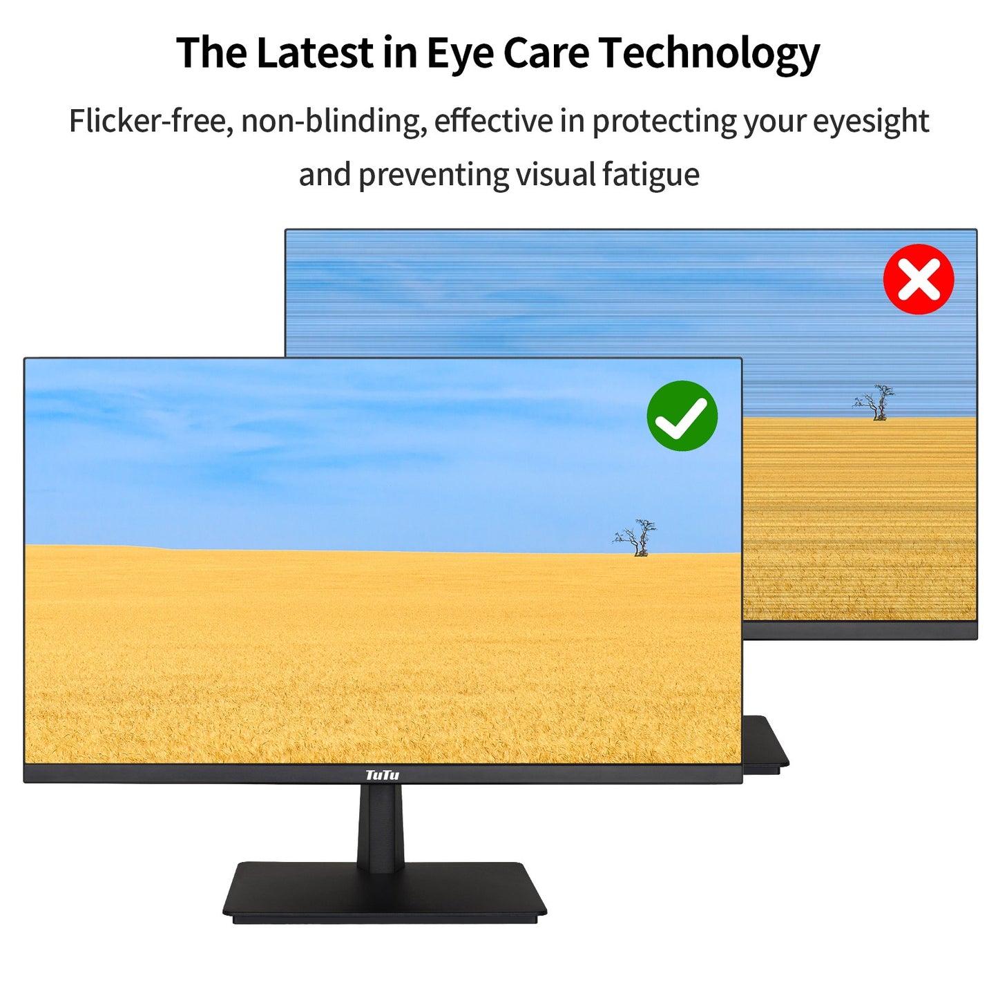 TuTu 24 inch frameless LED Monitor | 75Hz | HDMI, VGA, Audio out | HDMI kabel | TU238M2