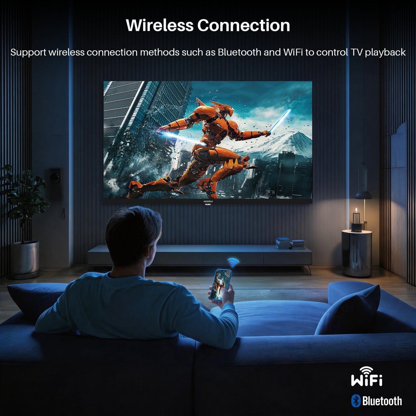 Koorui Smart TV - Tizen TV by Samsung - QLED Full HD - 32 inch/81 cm - Streaming apps - AirPlay - Hotelmodus - HDMI x3, USB x2, CI+ - Tripple Tuner DVB-T/T2/S/S2/C - Frameless Design - Geassembleerd in Eindhoven - K32Q1FFQ-T8