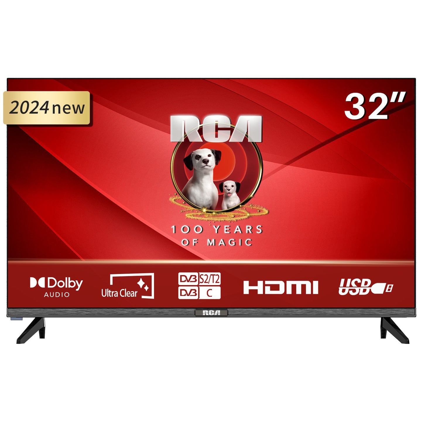 RCA HD LED TV | 32 inch/81 cm | Frameless | 2x HDMI, 2x USB | Triple Tuner DVB-T/T2/S/S2/C | USB Mediaplayer | E32-RH1.Q1L