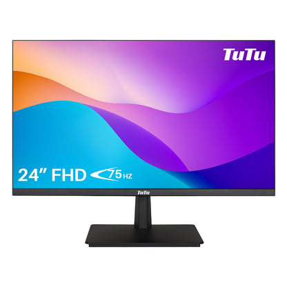 TuTu 24S1 24 inch frameless LED Monitor 75Hz HDMI,VGA,Audio out inclusief HDMI kabel