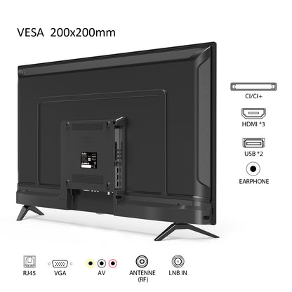 TuTu Android Smart TV - LED Full HD - 42 inch/108 cm - Frameless Design - Tripple Tuner DVB-T/T2/S/S2/C - HDMI x2, USB x2, CI+ - Voice Controle & Streaming apps - Geassembleerd in Eindhoven - TUS42FD1A