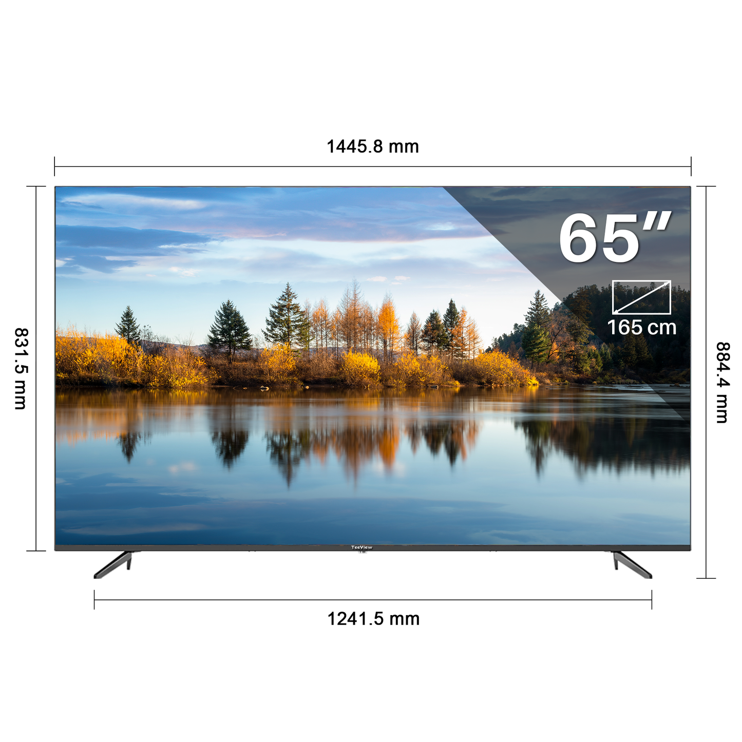 Google Smart TV | TeeView 65 inch 4K Ultra HD | 3xHDMI 2x USB | Ci+ | Triple Tuner DVB-T/T2/S/S2/C | Frameless Design | in Eindhoven geassembleerd | TV65QUG-EU